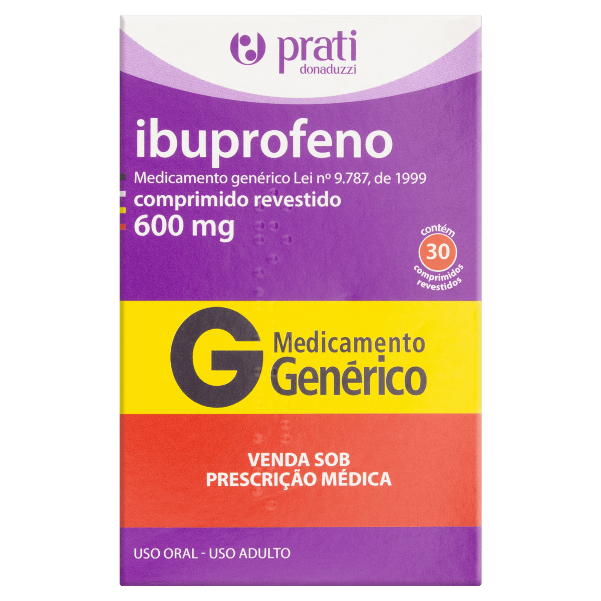 Imagem do produto IBUPROFENO 600MG PRATI DONADUZZI CAIXA COM 30 COMPRIMIDOS REVESTIDOS