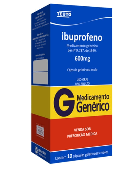 Imagem do produto IBUPROFENO 600MG TEUTO CAIXA COM 10 CAPSULAS