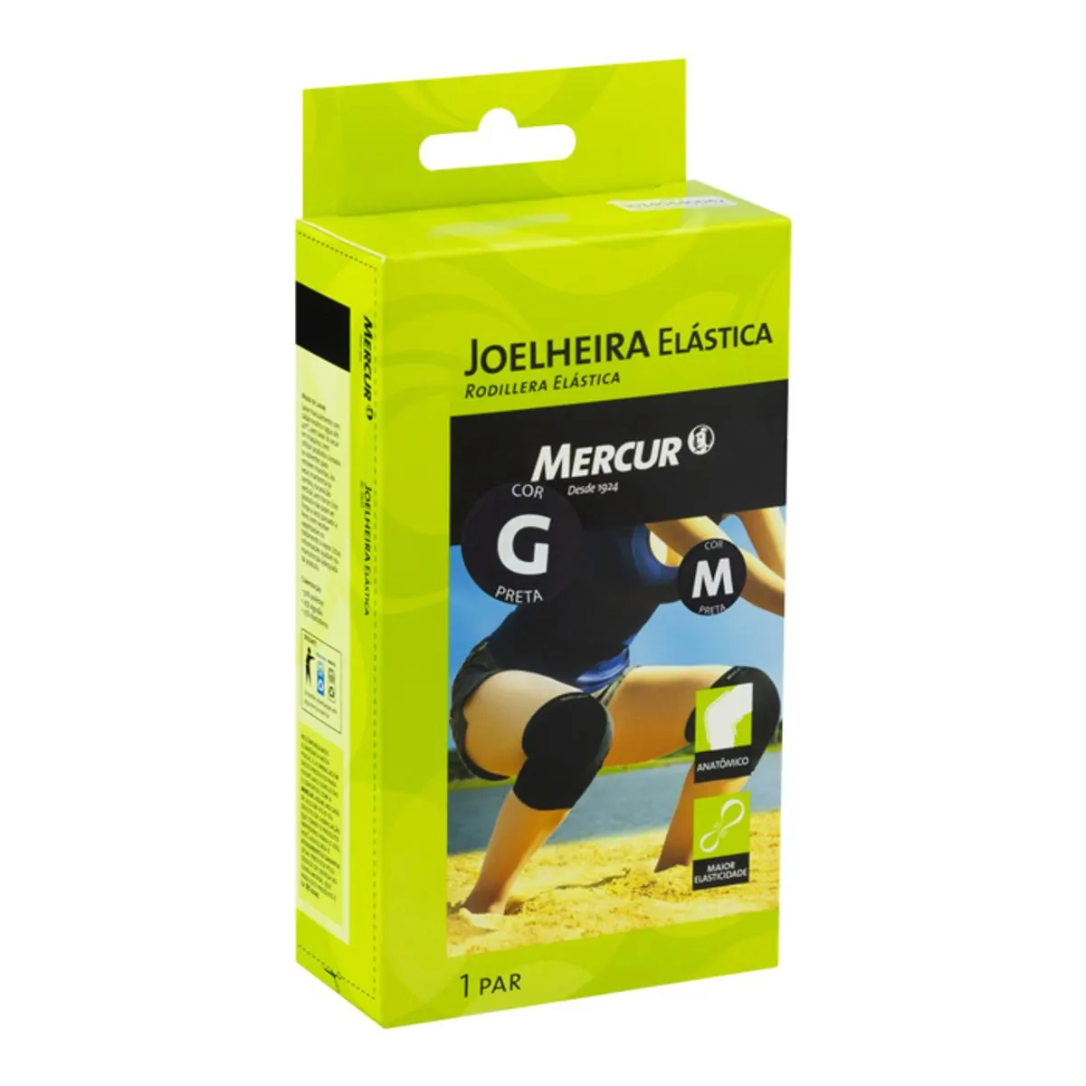 Imagem do produto JOELHEIRA ELASTICA PRETA TAMANHO G MERCUR