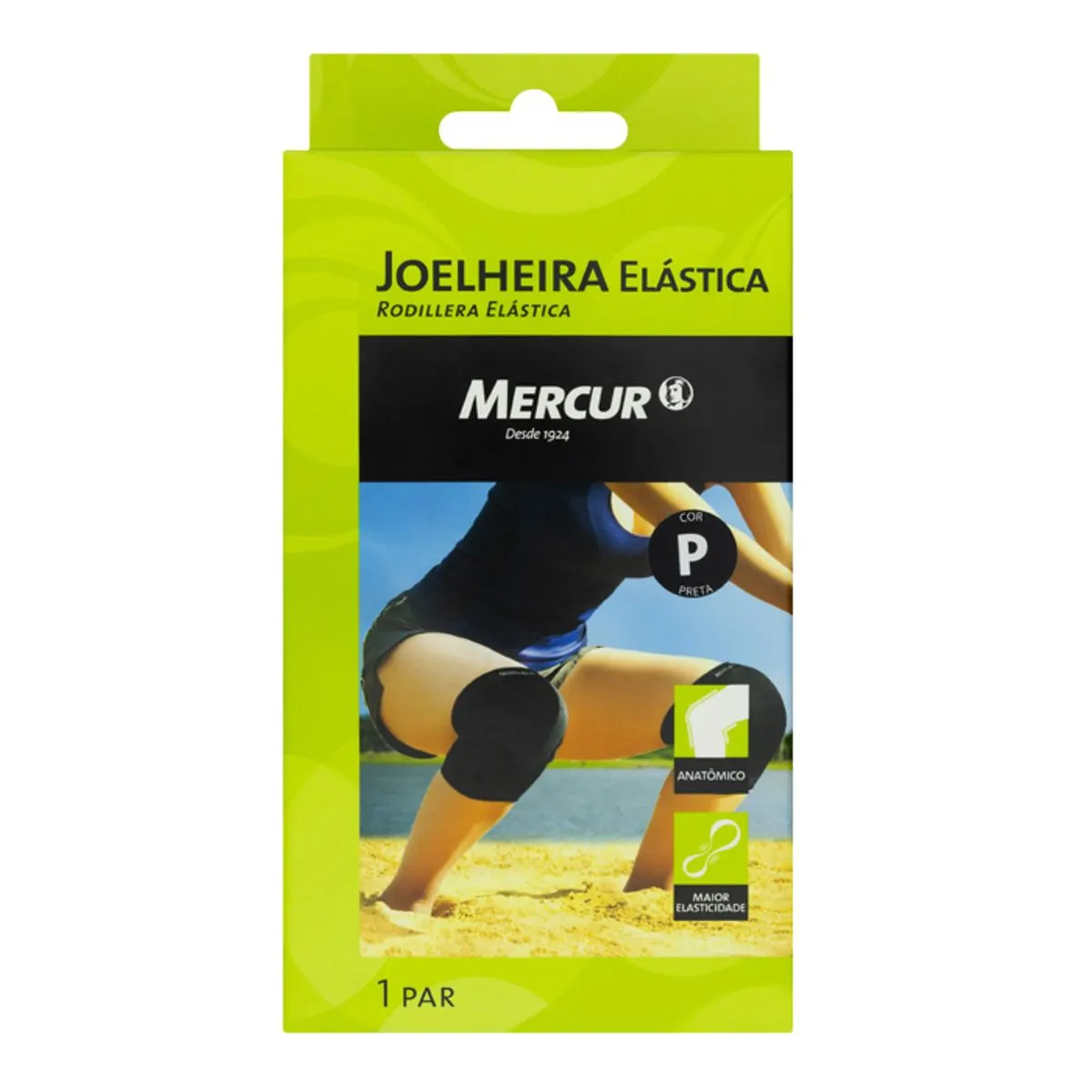 Imagem do produto JOELHEIRA ELASTICA PRETA TAMANHO P MERCUR