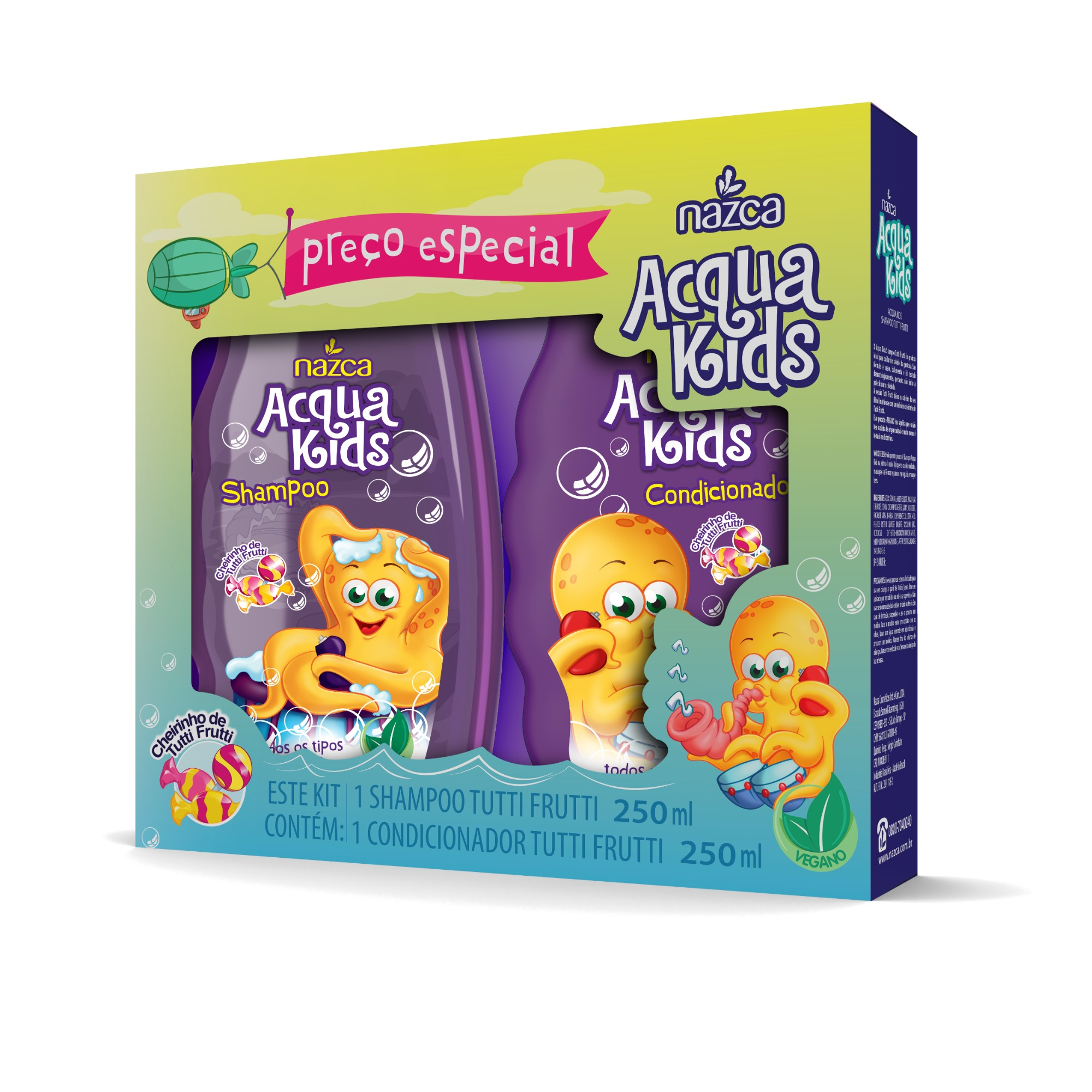 Imagem do produto KIT ACQUA KIDS SHAMPOO E CONDICIONADOR TUTTI FRUTTI 250ML