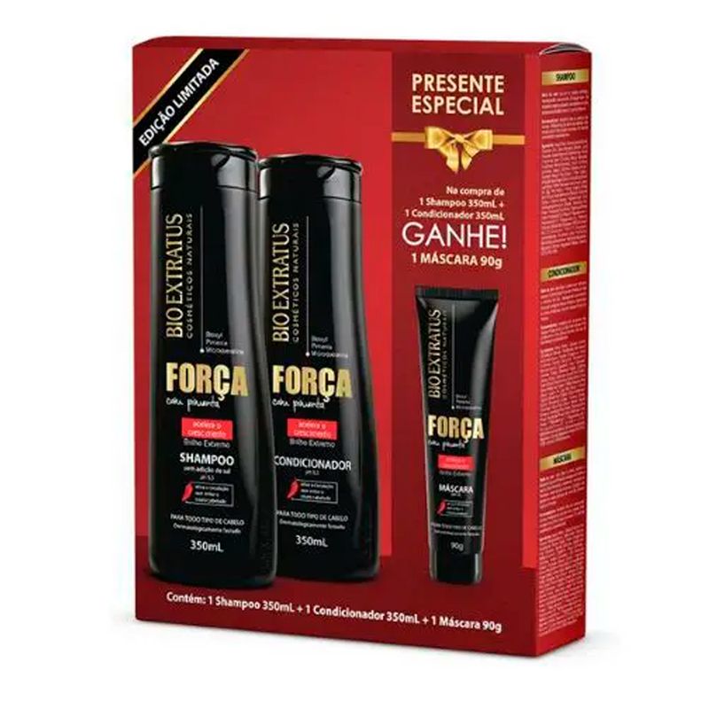 Imagem do produto KIT BIO EXTRATUS FORCA COM PIMENTA SHAMPOO, CONDICIONADOR E MASCARA