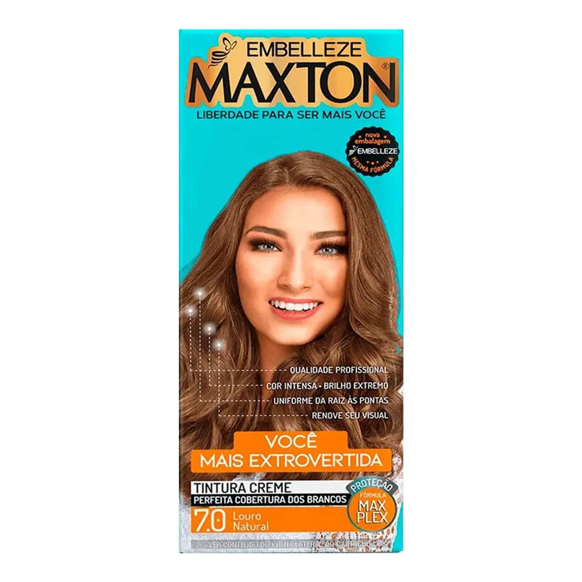 Imagem do produto KIT COLORACAO CREME MAXTON PRATIC 7.0 LOURO NATURAL FESTIVO