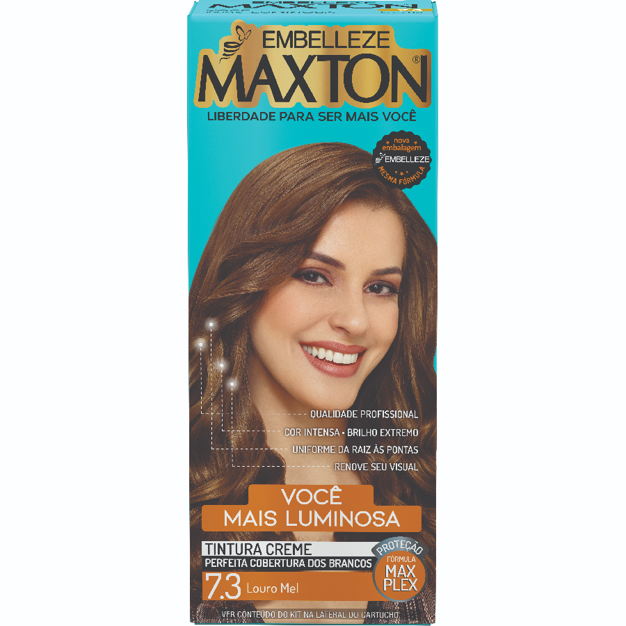 Imagem do produto KIT COLORACAO CREME MAXTON PRATIC 7.3 LOURO MEL