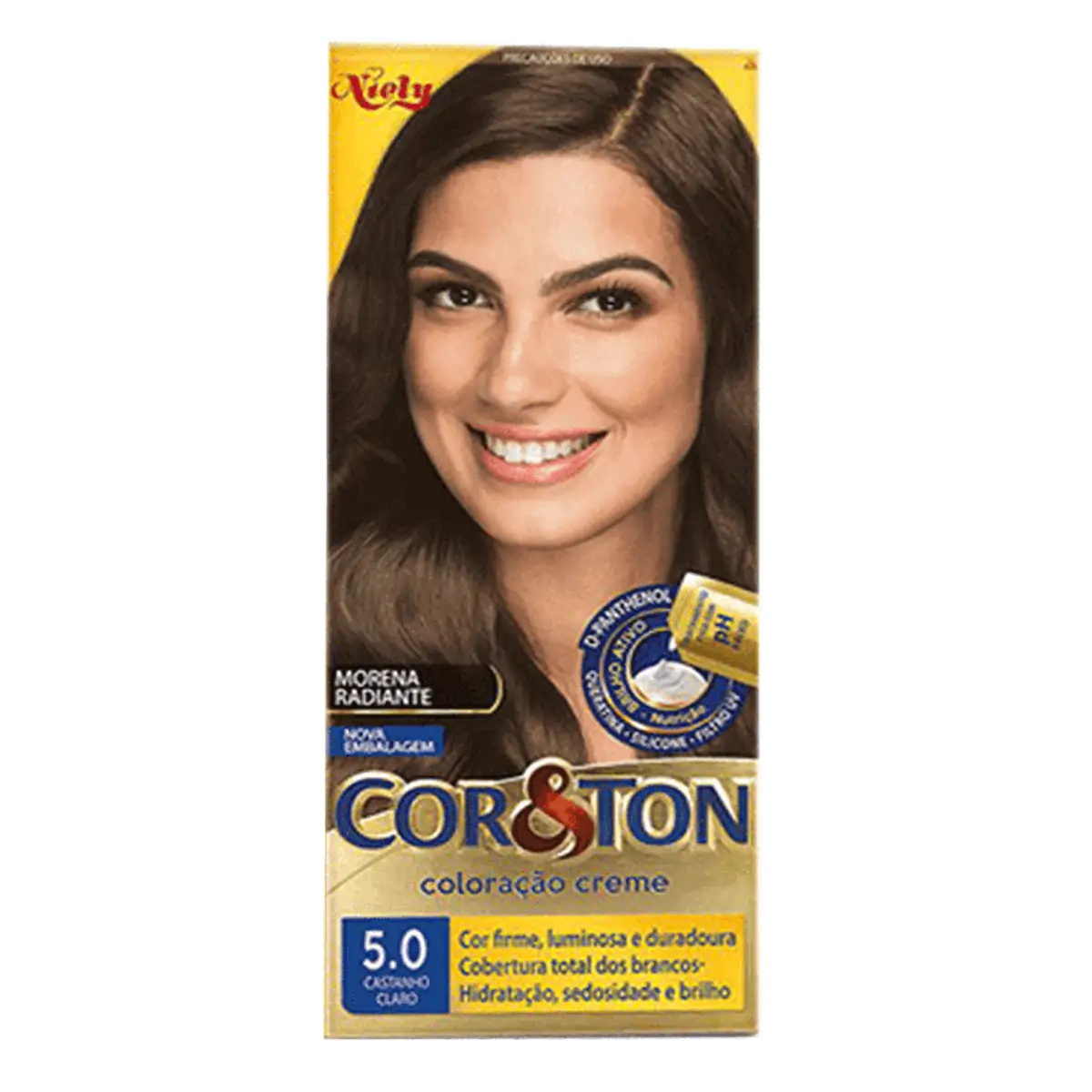 Imagem do produto KIT COLORACAO CREME NIELY COR & TON 5.0 CASTANHO CLARO