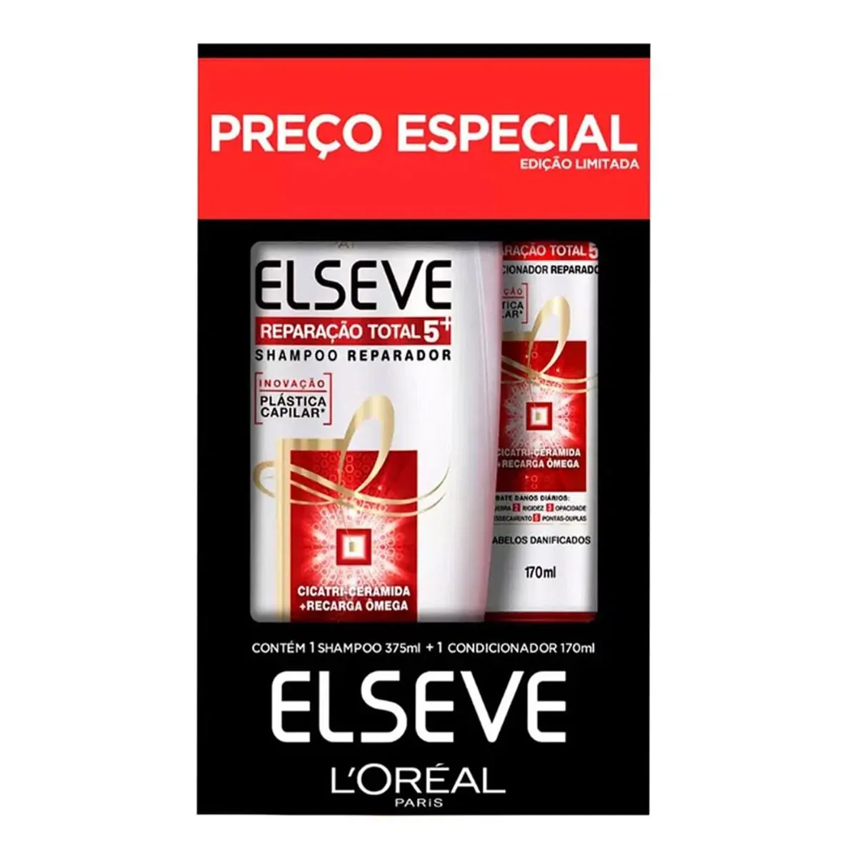 Imagem do produto KIT ELSEVE REPARACAO TOTAL SHAMPOO 375ML + CONDICIONADOR 170ML