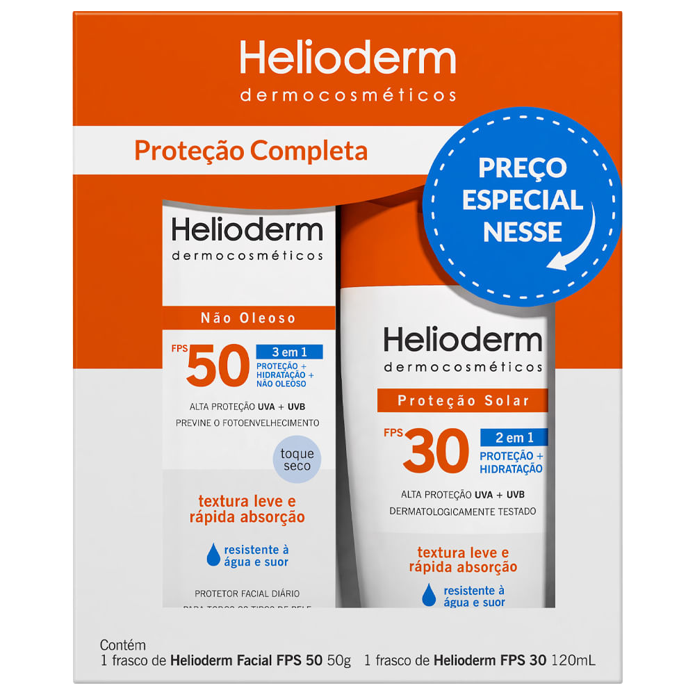 Imagem do produto KIT HELIODERM SUNCARE FPS30 120G + FACIAL FPS50 50G