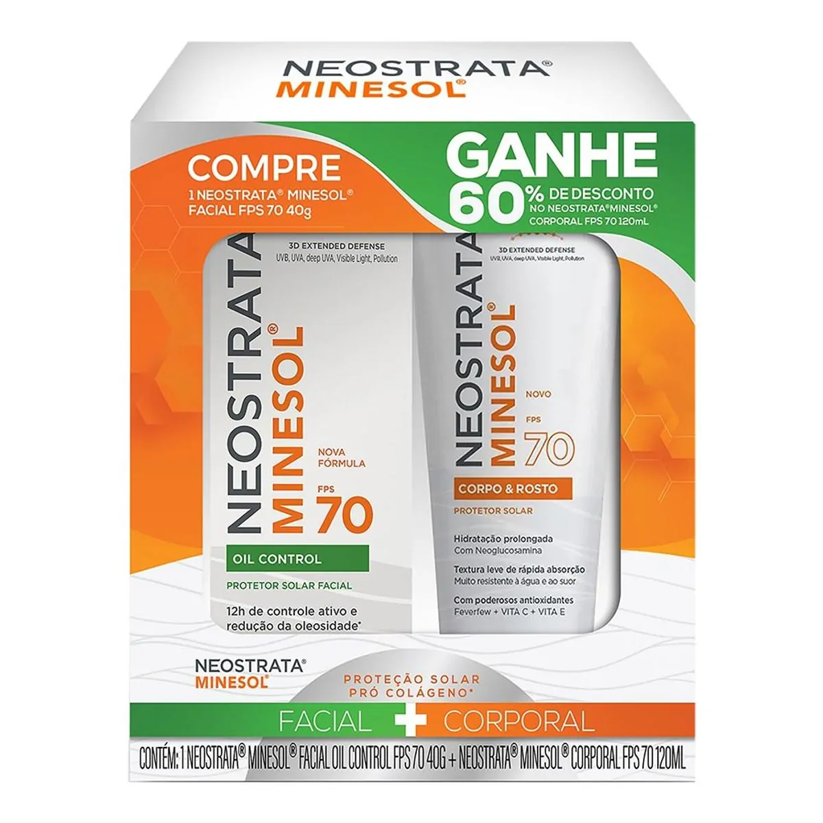 Imagem do produto KIT NEUTROGENA MINESOL FPS70 120ML COM 60% DE DESCONTO NA 2A UNIDADE
