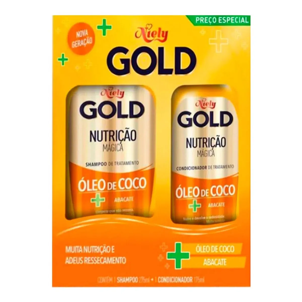 Imagem do produto KIT NIELY GOLD OLEO DE COCO E ABACATE SHAMPOO E CONDICIONADOR