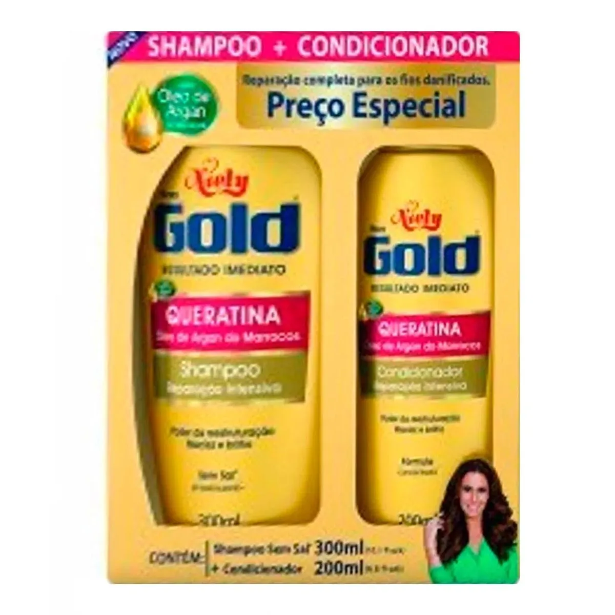 Imagem do produto KIT NIELY GOLD QUERATINA RECONSTRUCAO SHAMPOO E RECONDICIONADOR