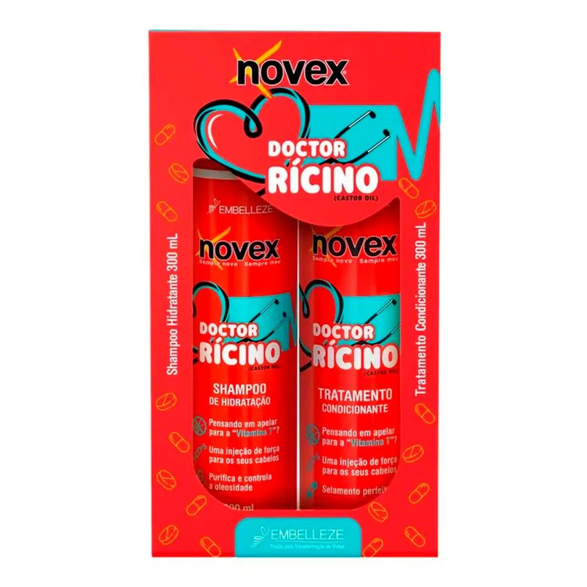 Imagem do produto KIT NOVEX VITAY DOUTOR RICINO SHAMPOO E CONDICIONADOR 300ML