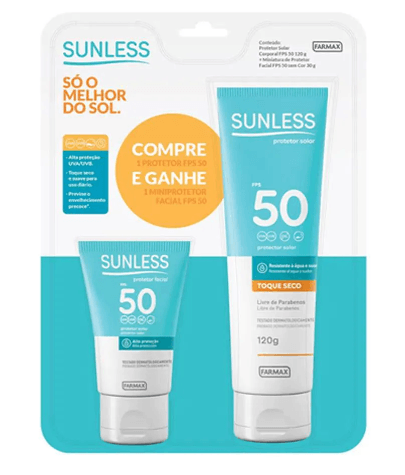 Imagem do produto KIT PROTETOR SOLAR SUNLESS FPS50 120G + FACIAL