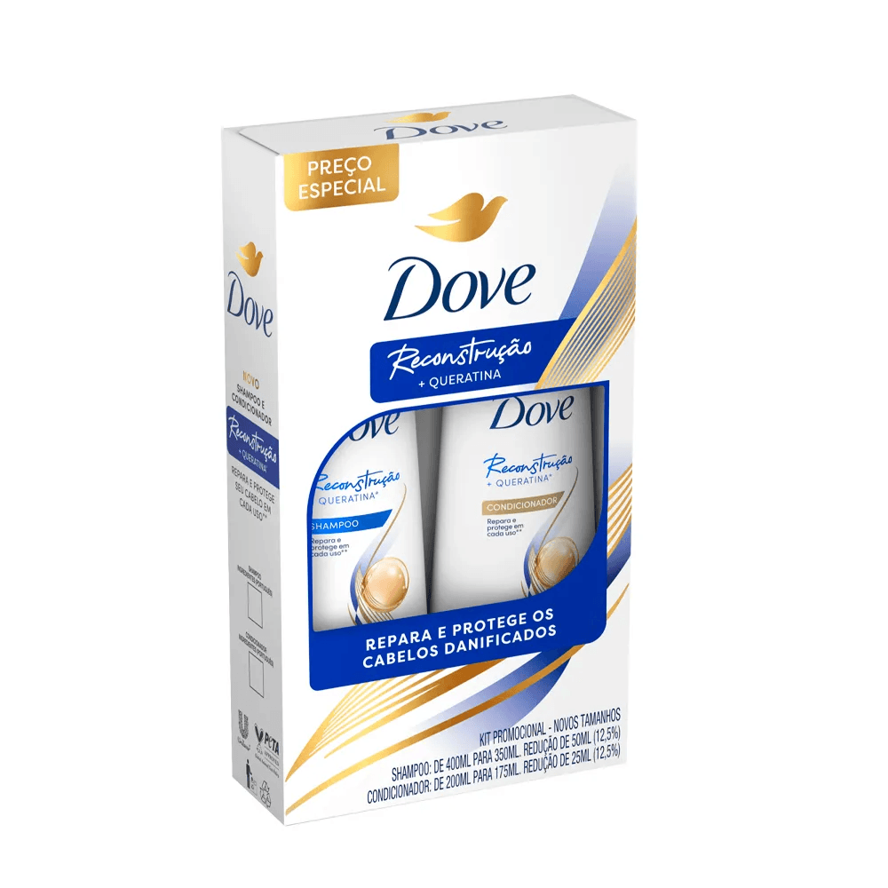 Imagem do produto KIT SHAMPOO 350ML E CONDICIONADOR 175ML DOVE RECONSTRUCAO