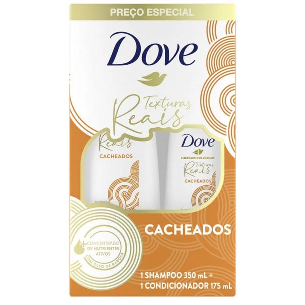 Imagem do produto KIT SHAMPOO 350ML E CONDICIONADOR 175ML DOVE TEXTURAS REAIS CACHOS