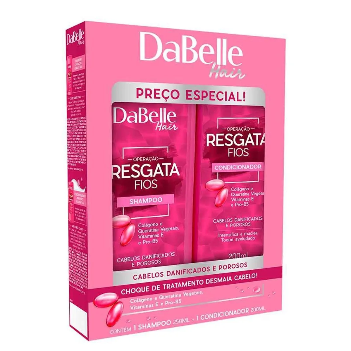 Imagem do produto KIT SHAMPOO E CONDICIONADOR DABELLE RESGATA FIOS 450ML