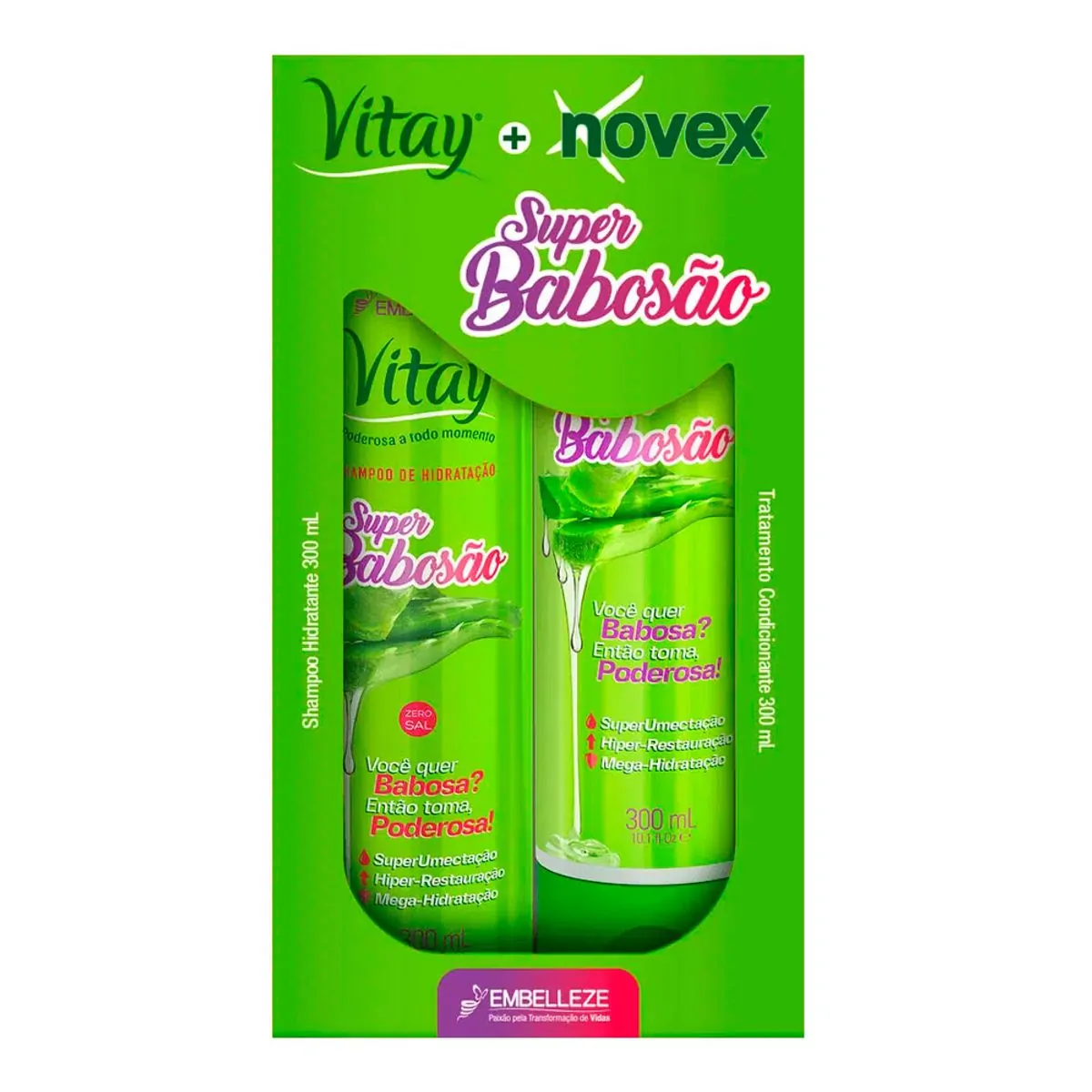 Imagem do produto KIT SHAMPOO E CONDICIONADOR NOVEX VITAY SUPER BABOSAO 300ML