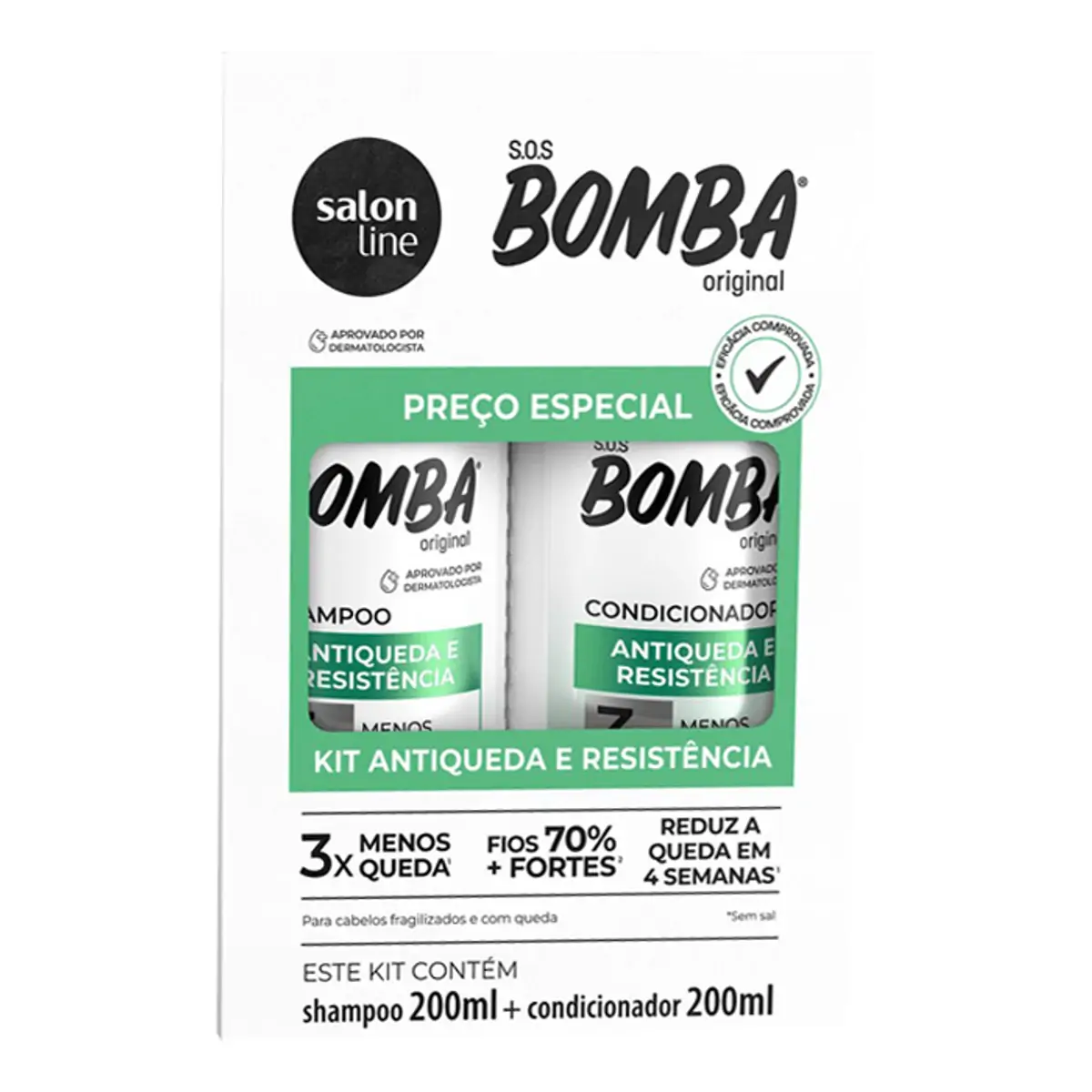 Imagem do produto KIT SHAMPOO E CONDICIONADOR SALON LINE BOMBA ANTIPOLUICAO 200ML
