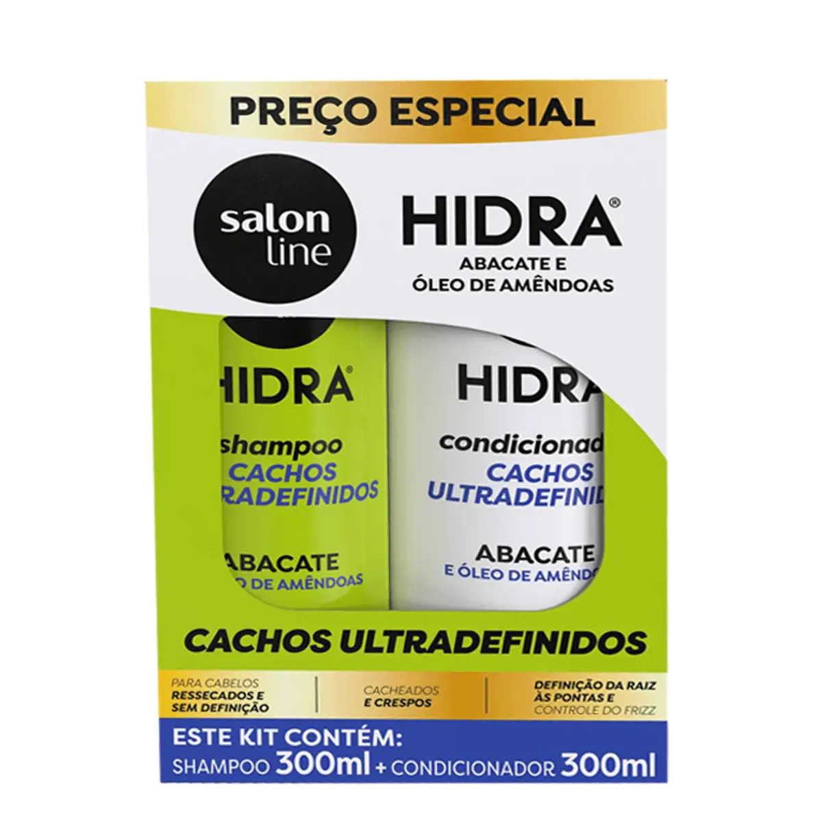 Thumbnail de KIT SHAMPOO E CONDICIONADOR SALON LINE CACHOS USO DIARIO 300ML