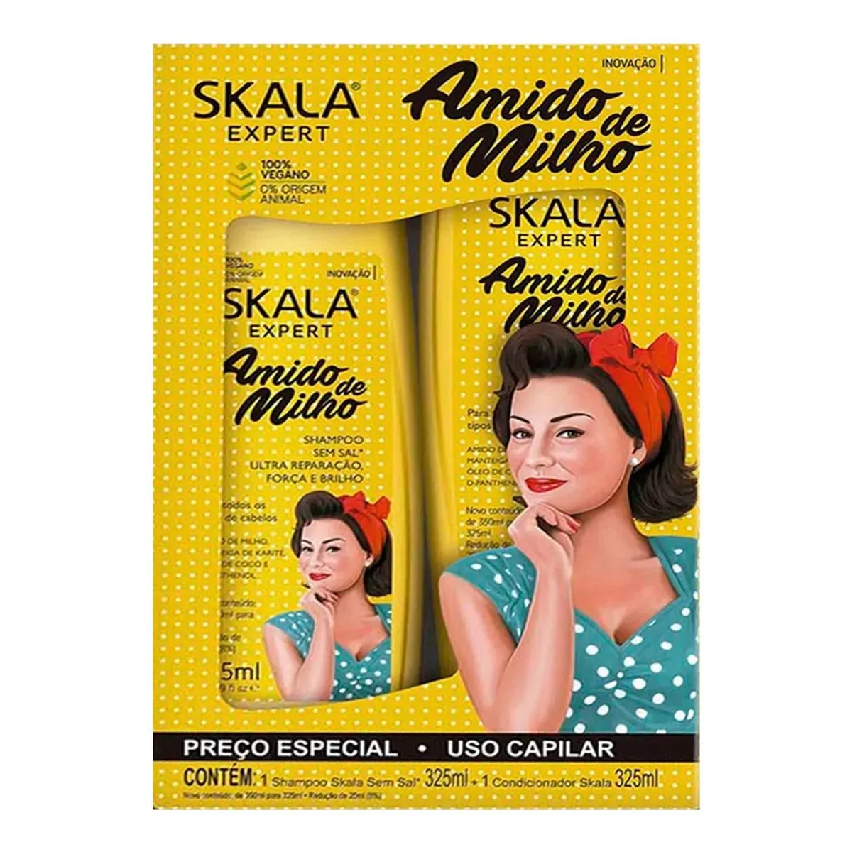 Imagem do produto KIT SHAMPOO E CONDICIONADOR SKALA AMIDO DE MILHO 325ML