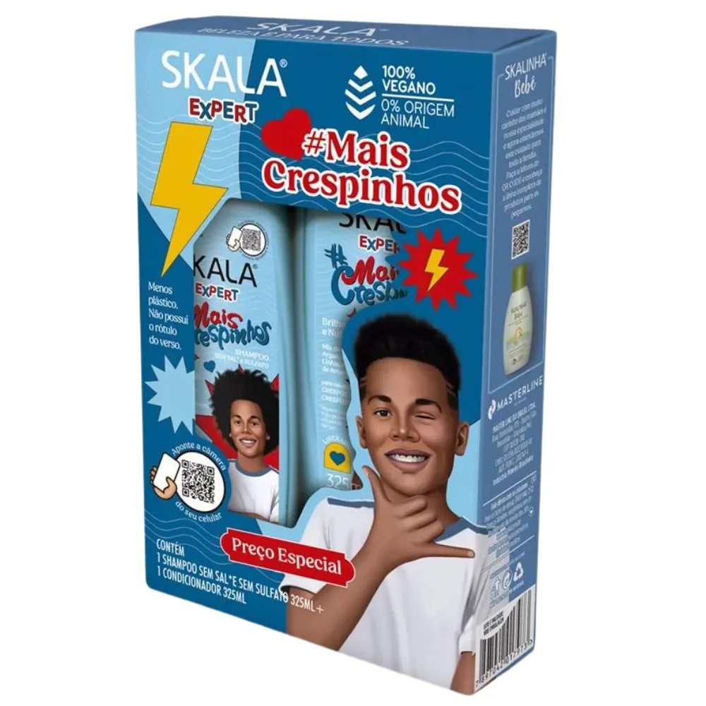 Imagem do produto KIT SHAMPOO E CONDICIONADOR SKALA MAIS CRESPOS 325ML