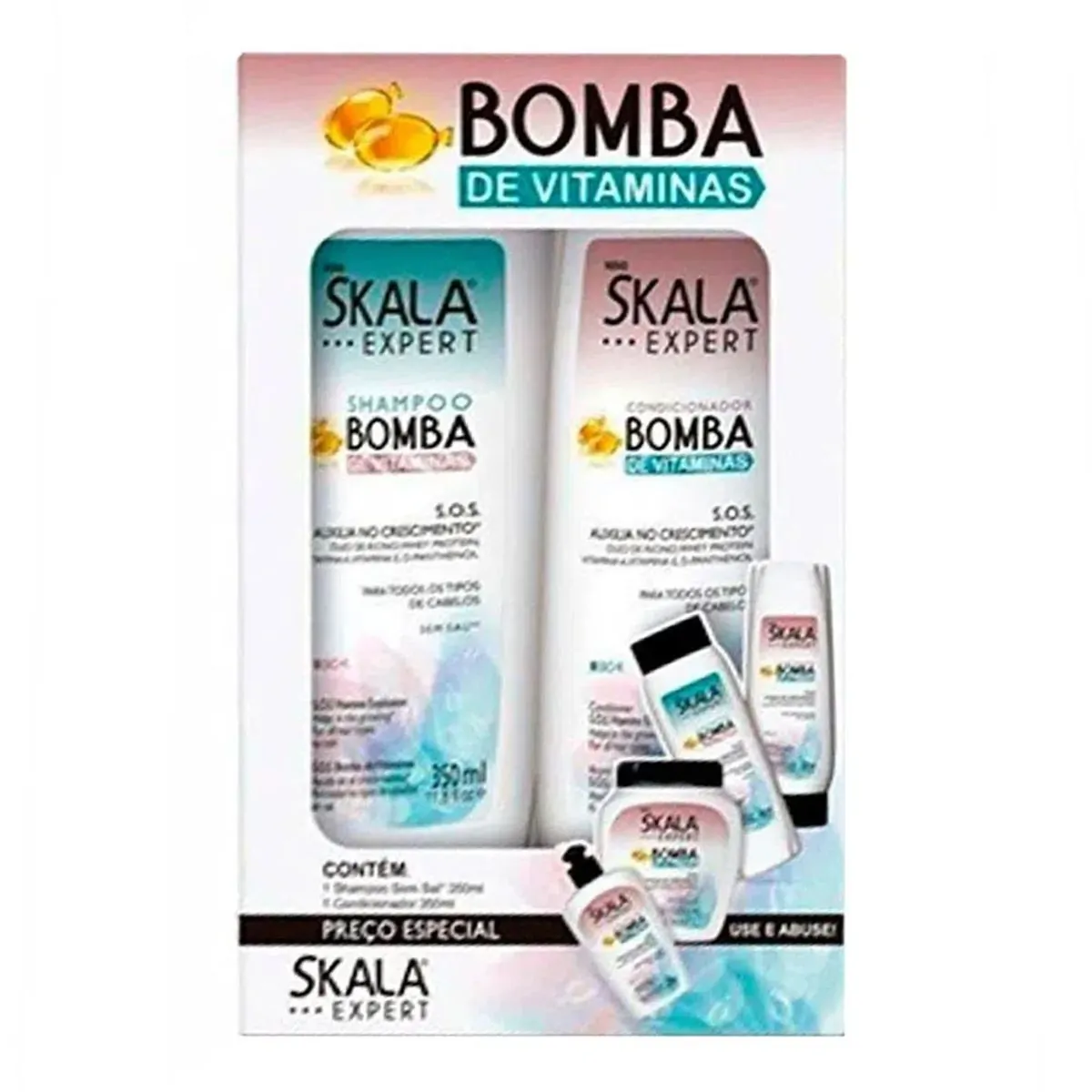 Imagem do produto KIT SKALA BOMBA DE VITAMINAS SHAMPOO E CONDICIONADOR 325ML