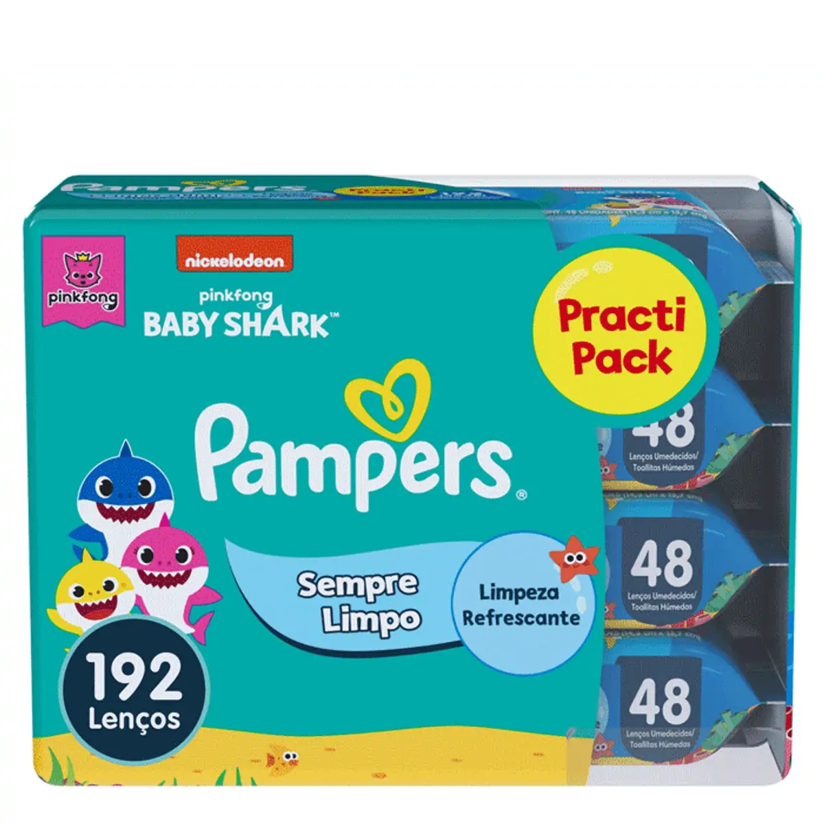 Imagem do produto KIT TOALHINHAS UMEDECIDAS PAMPERS SPLASH BABY SHARK