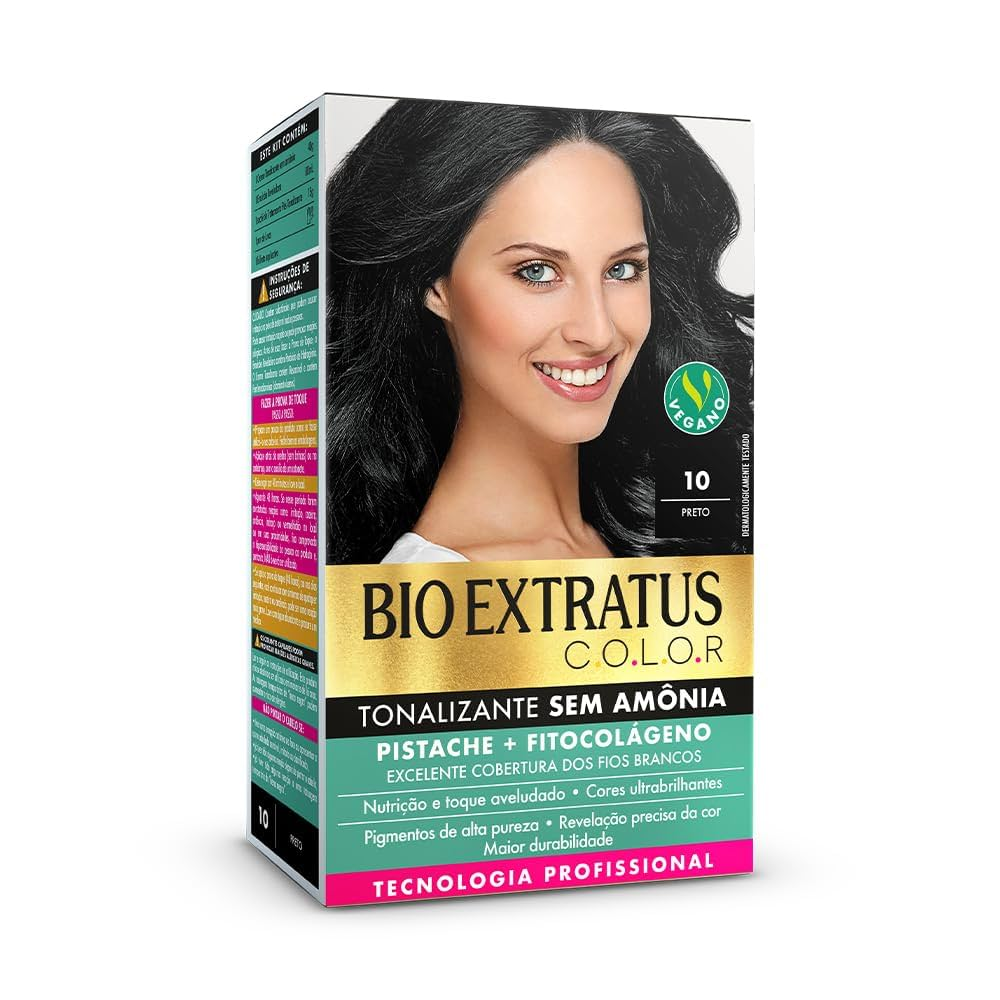 Imagem do produto KIT TONALIZANTE BIO EXTRATUS COR 1.0 PRETO 135G
