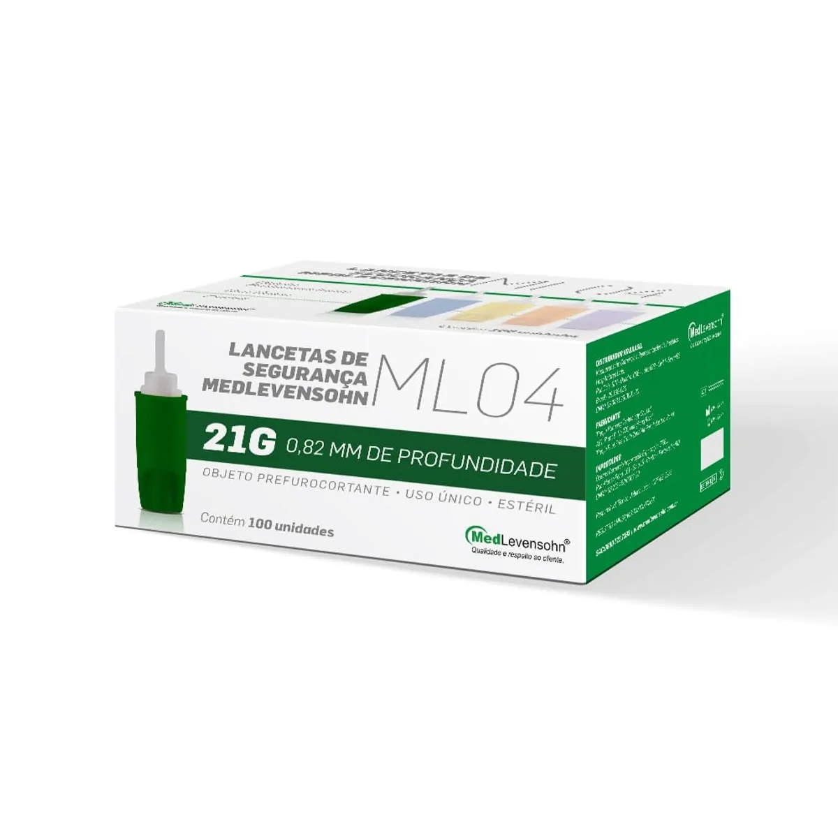 Imagem do produto LANCETA DE SEGURANCA ML04 26G COM 100 UNIDADES