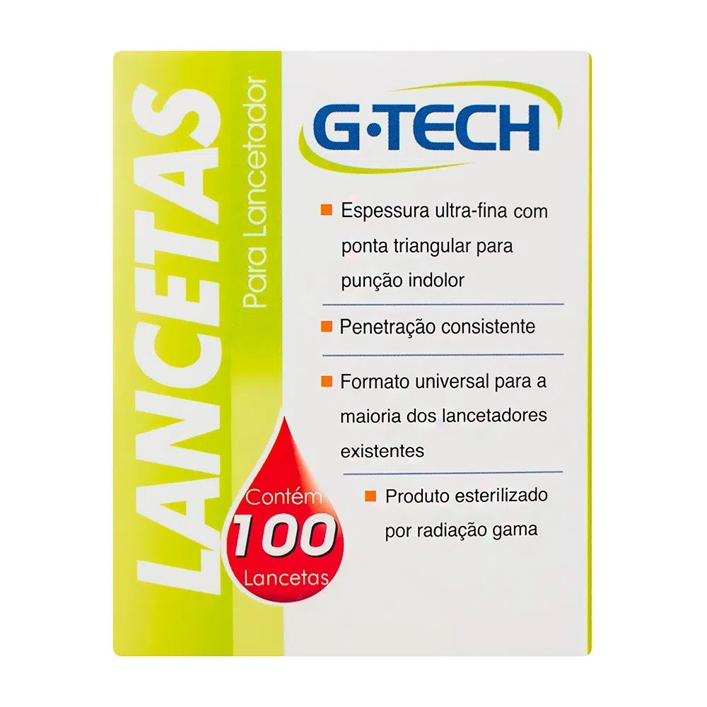 Imagem do produto LANCETA G-TECH 30G CAIXA COM 100 UNIDADES