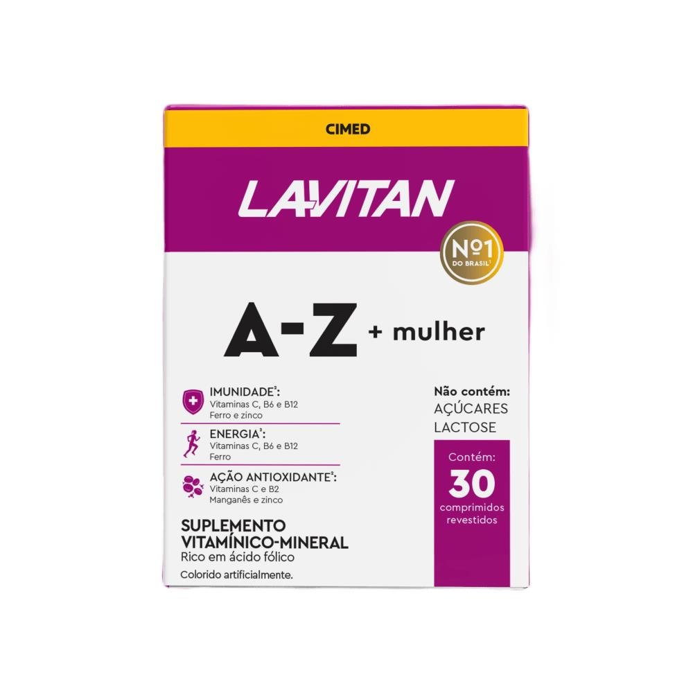 Imagem do produto LAVITAN A-Z MULHER FRASCO COM 30 COMPRIMIDOS REVESTIDOS