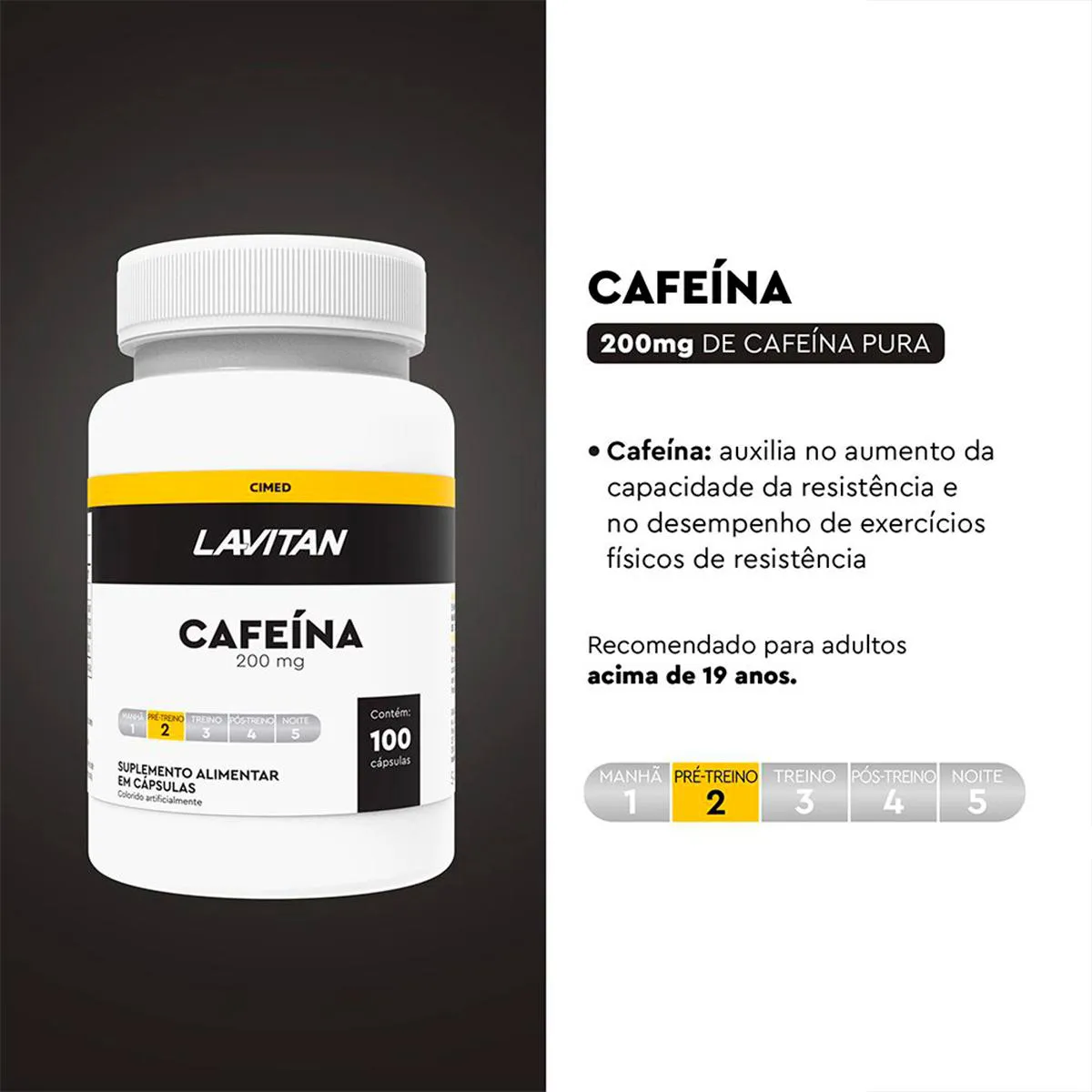 Imagem do produto LAVITAN CAFEINA 200MG FRASCO COM 100 CAPSULAS
