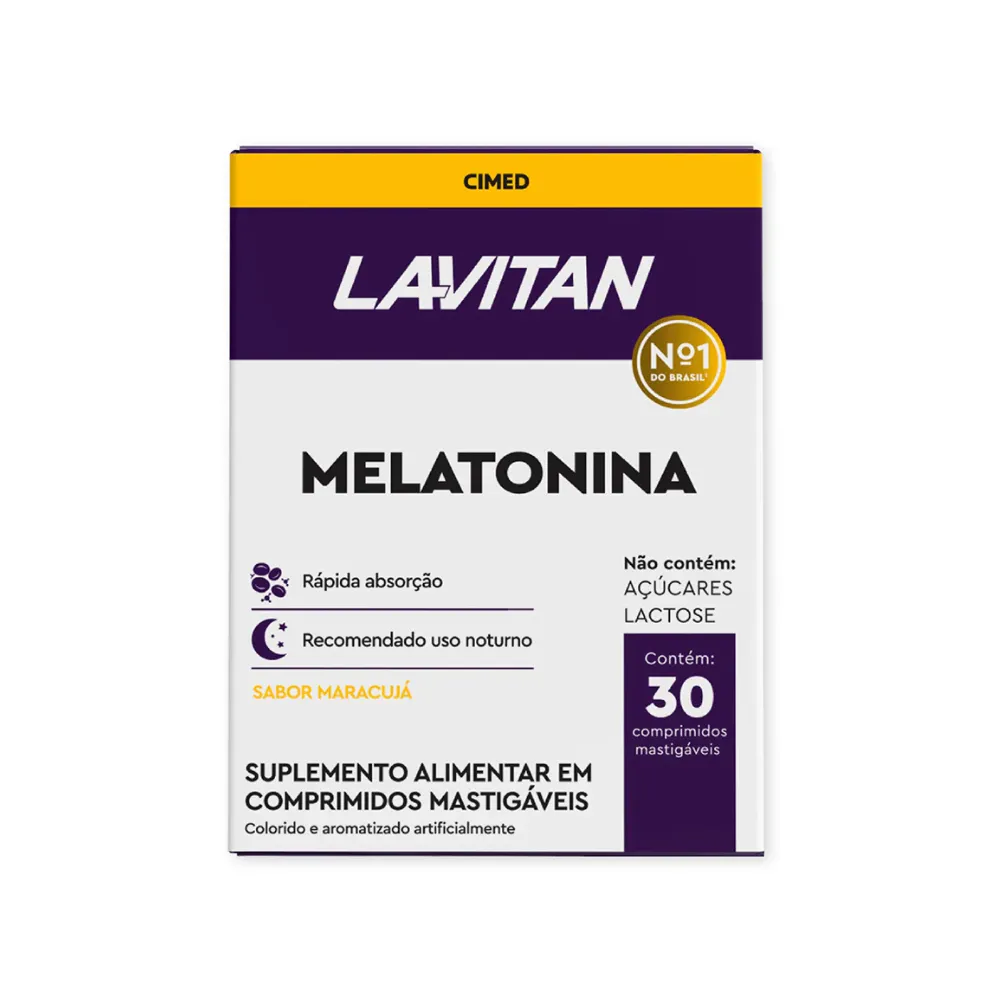 Imagem do produto LAVITAN MELATONINA 0,21MG SABOR MARACUJA POTE COM 30 COMPRIMIDOS