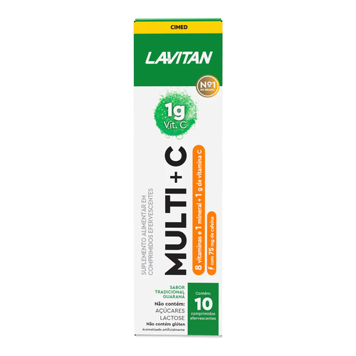 Imagem do produto LAVITAN MULTI+C SABOR GUARANA E CAFEINA COM 10 COMPRIMIDOS EFERVESCENTES