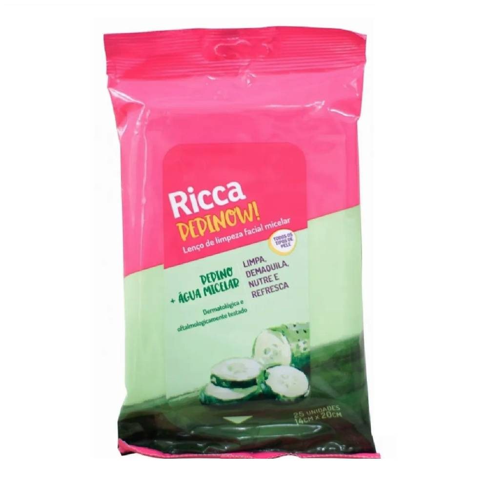 Imagem do produto LENCO DE LIMPEZA FACIAL RICCA MICELAR COM 25 UNIDADES