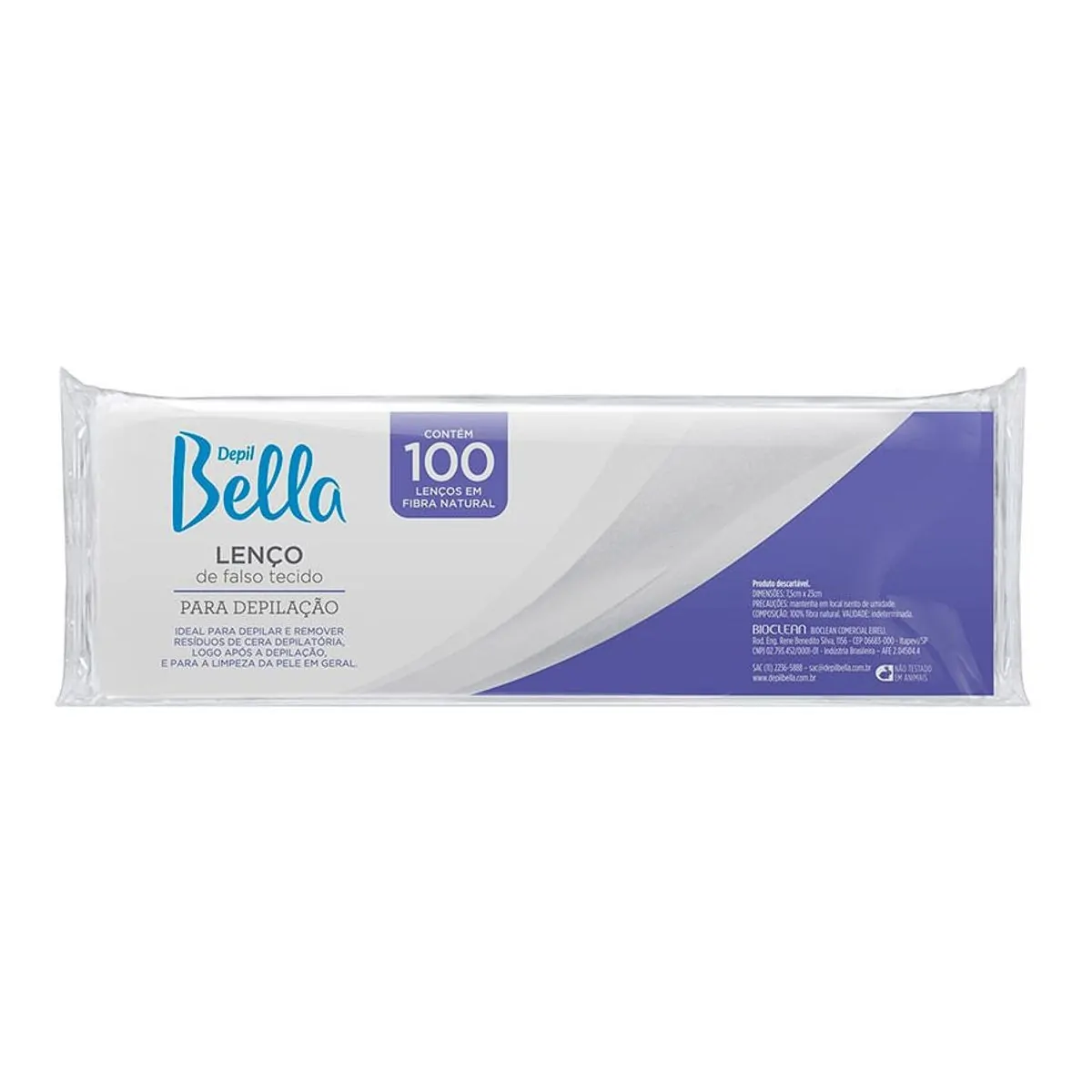 Imagem do produto LENCO PARA DEPILACAO DEPIL BELLA COM 100 FOLHAS