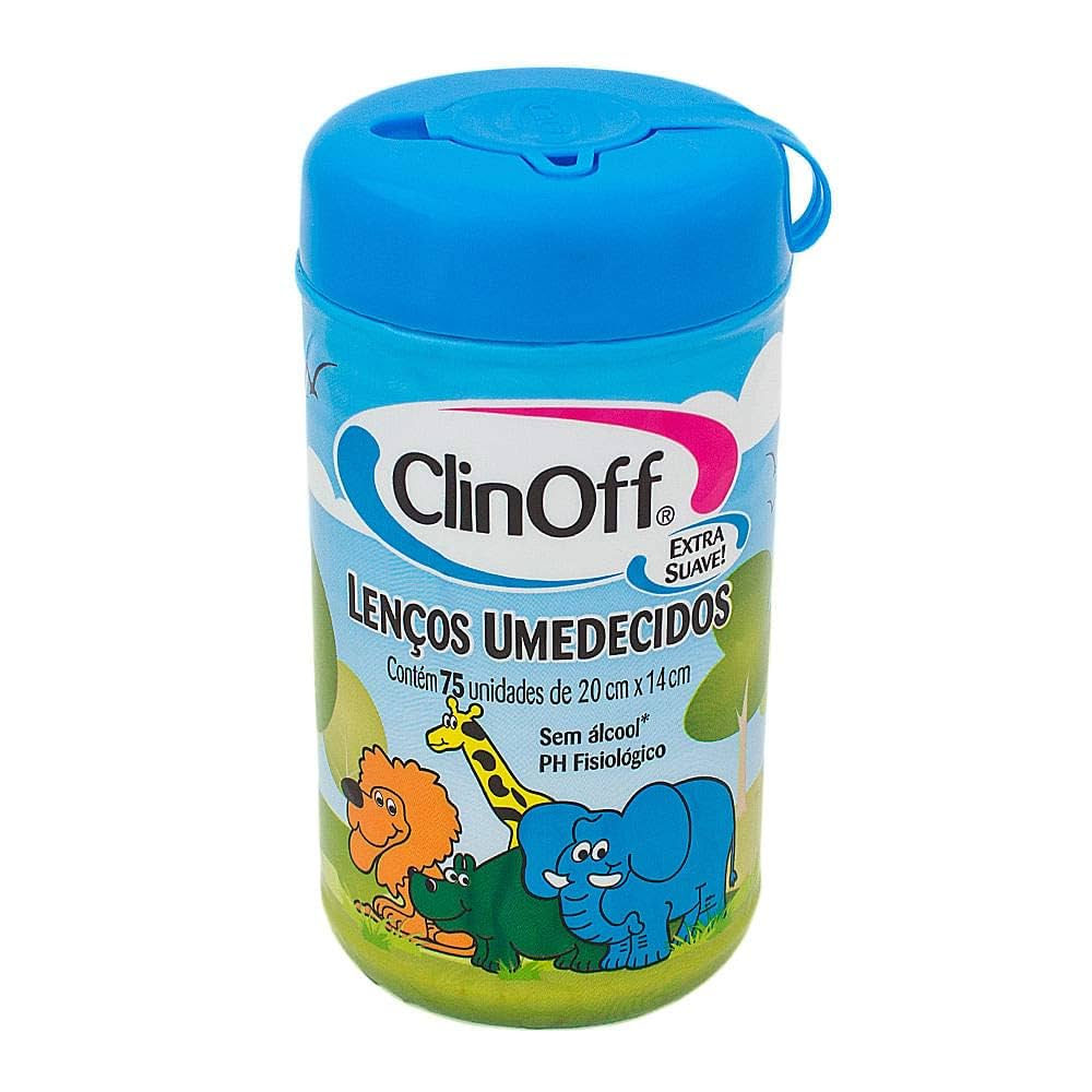 Imagem do produto LENCO UMEDECIDO CLIN-OFF AZUL COM 75 UNIDADES