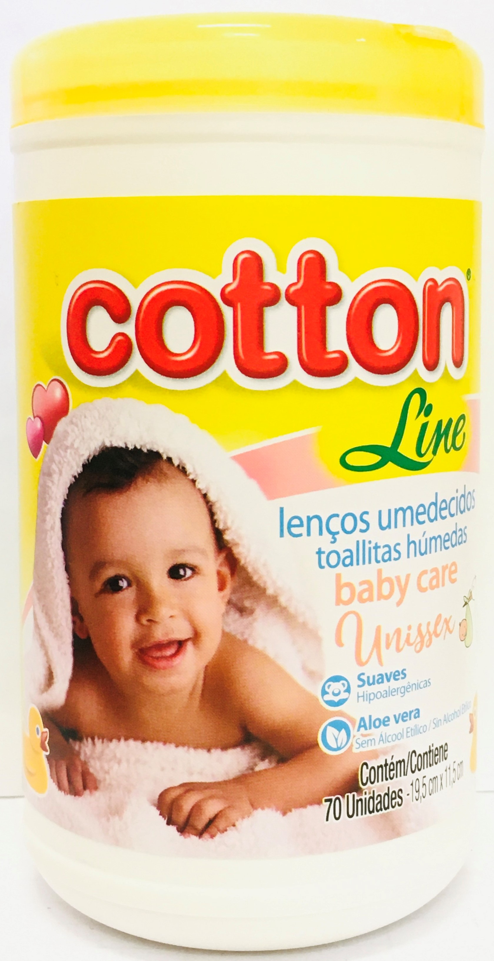 Imagem do produto LENCO UMEDECIDO EM POTE BABY CARE UNISSEX AMARELO COM 70 UNIDADES