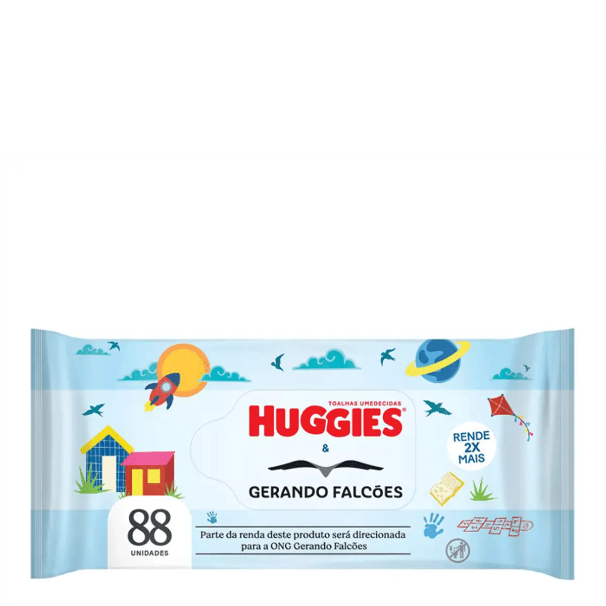 Imagem do produto LENCO UMEDECIDO HUGGIES GERANDO FALCOES COM 88 UNIDADES