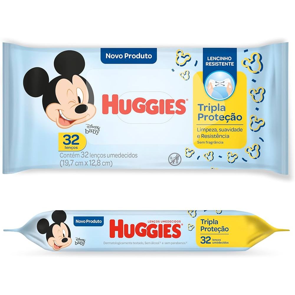 Imagem do produto LENCO UMEDECIDO HUGGIES TRIPLA PROTECAO COM 32 UNIDADES