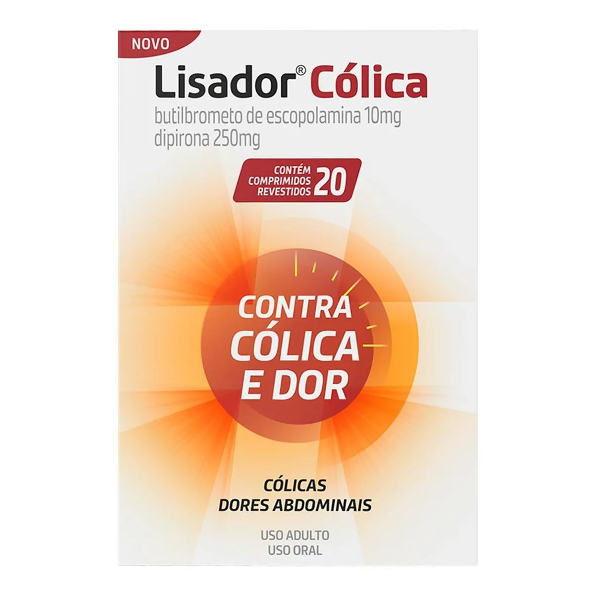Thumbnail de LISADOR COLICA 10MG+250MG CAIXA COM 20 COMPRIMIDOS
