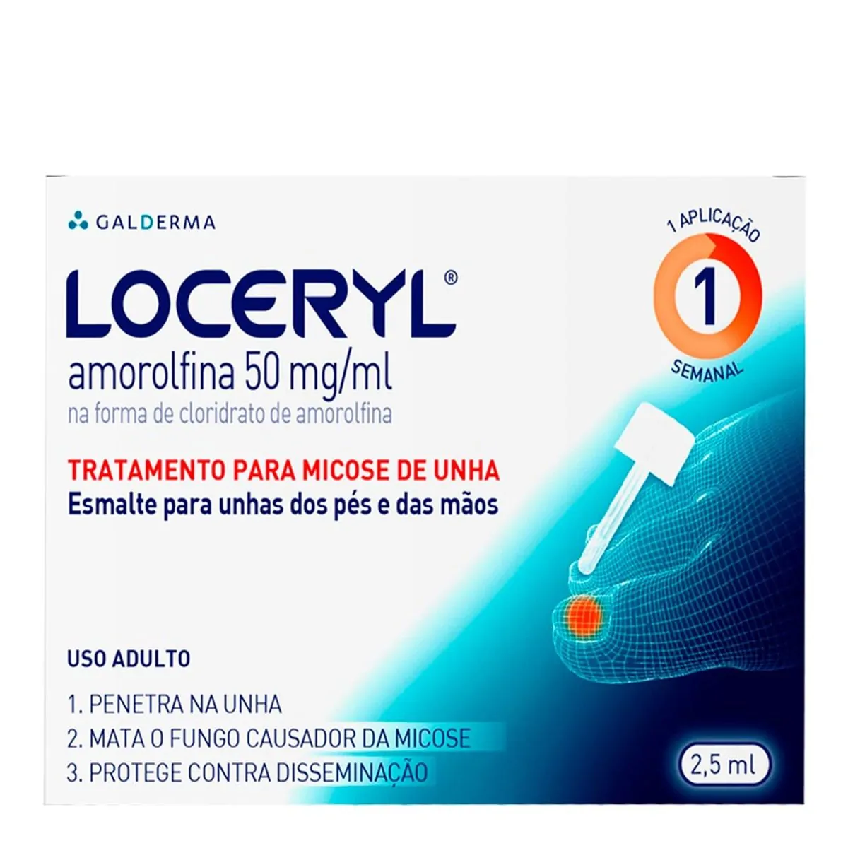 Imagem do produto LOCERYL 50MG/ML ESMALTE FRASCO COM 2,5ML, APLICADOR E 30 LIXAS