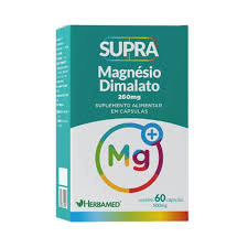 Imagem do produto MAGNESIO DIMALATO SUPRA 260MG HERBAMED CAIXA COM 60 CAPSULAS