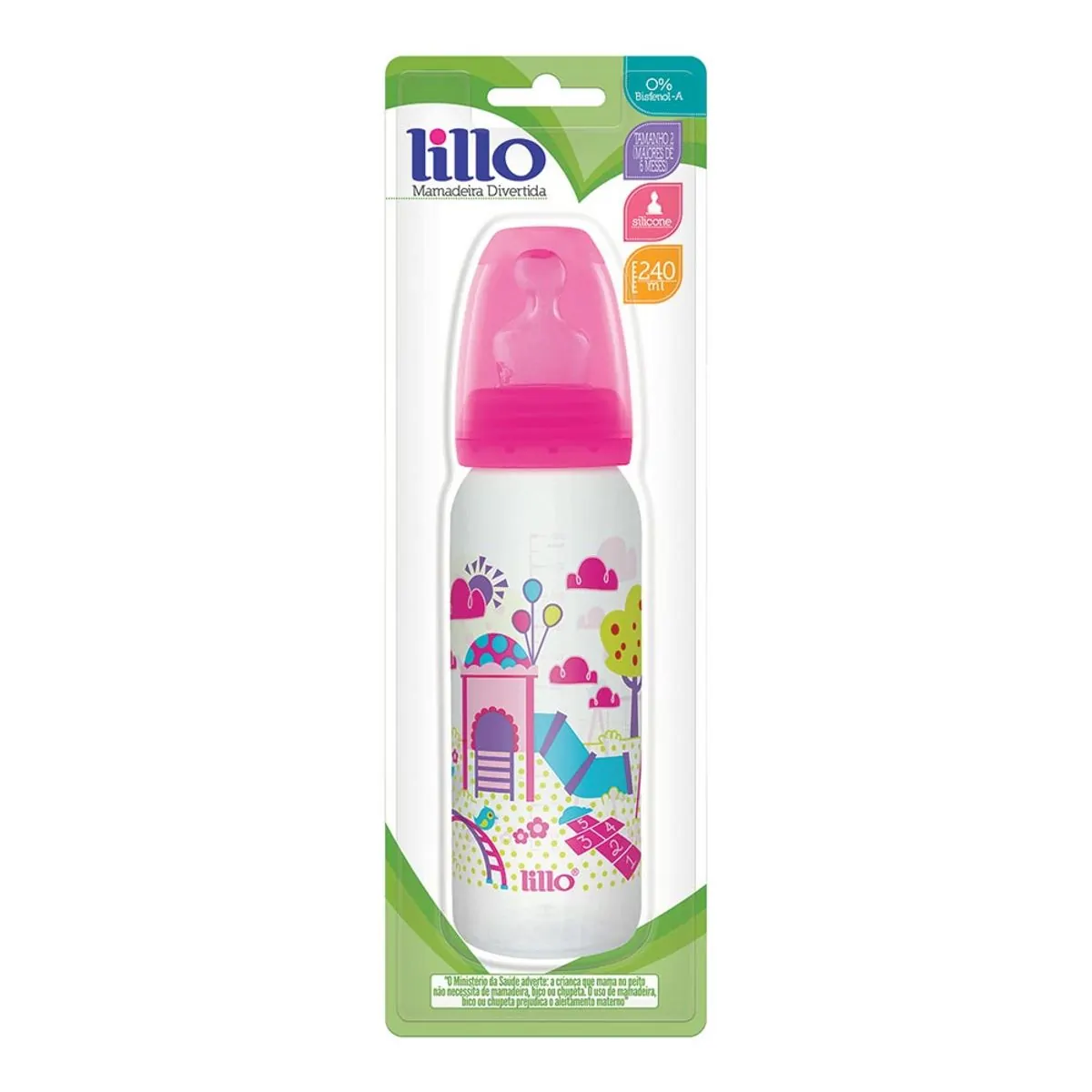 Imagem do produto MAMADEIRA LILLO DESIGN ORTODONTICO TAMANHO 2 240ML ROSA
