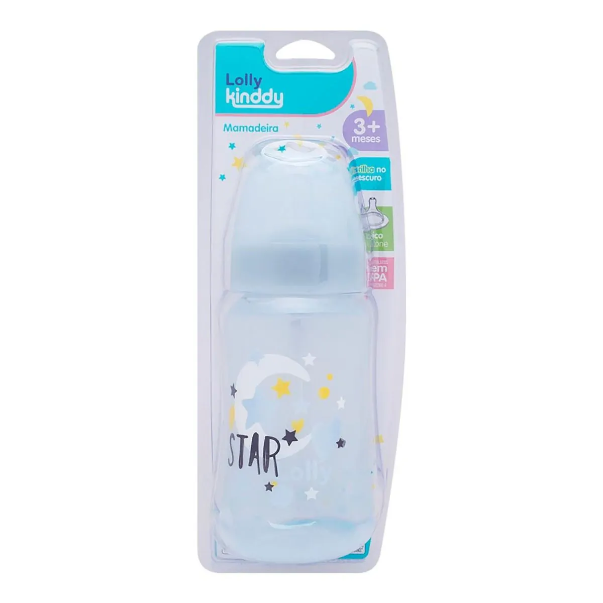 Imagem do produto MAMADEIRA LOLLY BIG STAR 330ML SILICONE REDONDA MASCULINA