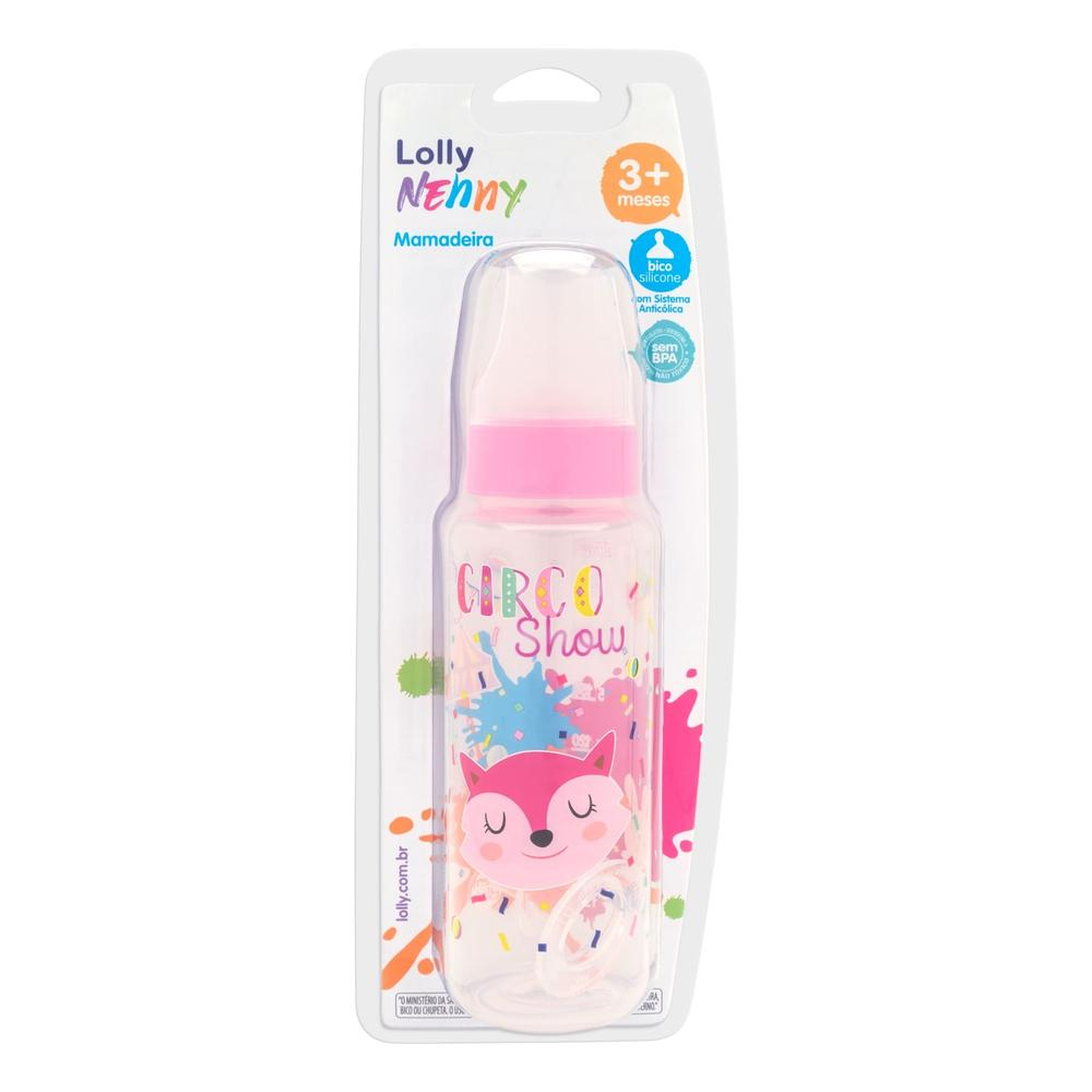 Imagem do produto MAMADEIRA LOLLY TIP 240ML SILICONE ORTODONTICA FEMININA