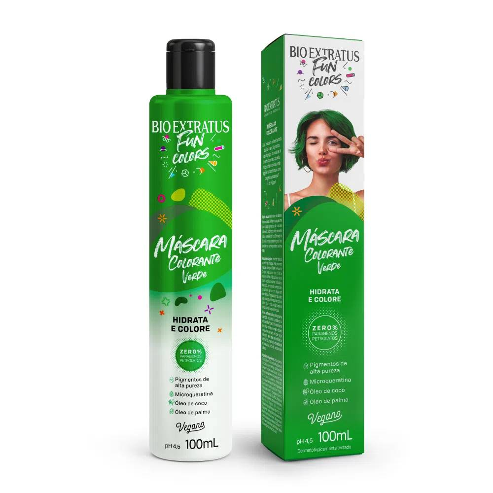 Imagem do produto MASCARA COLORANTE BIO EXTRATUS FUN COLORS VERDE 100ML