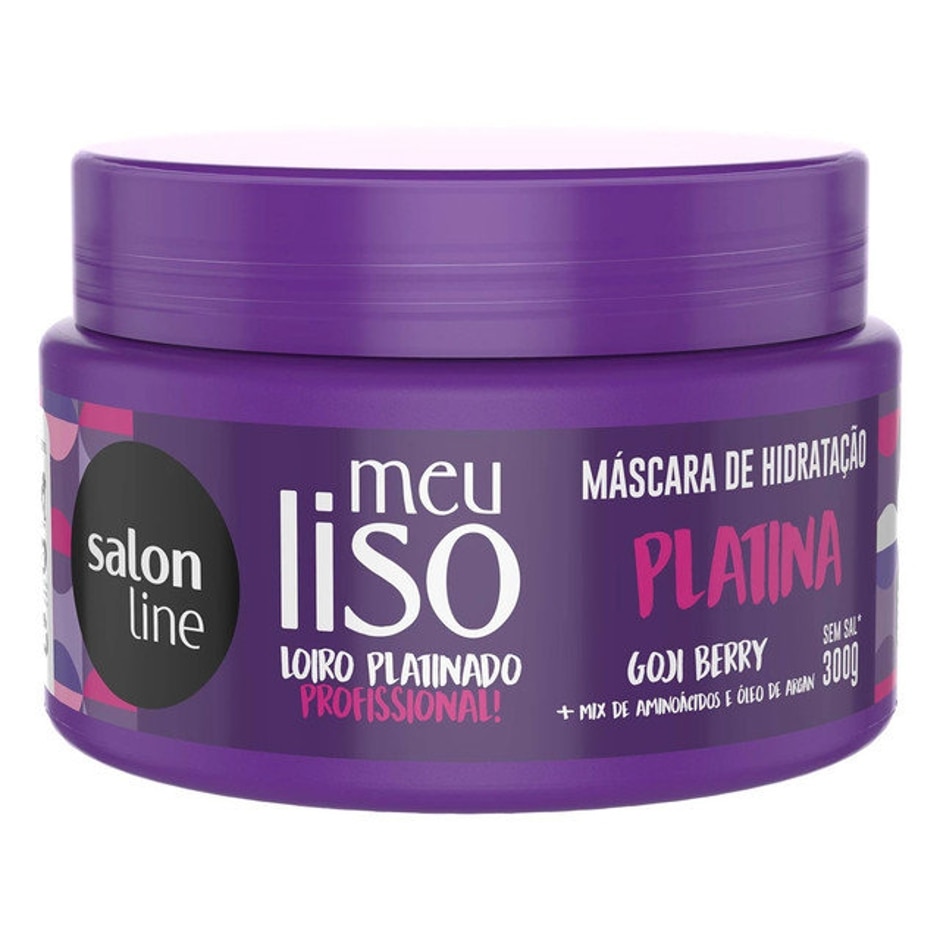 Imagem do produto MASCARA MATIZADORA SALON LINE MEU LISO PLATINA 300G