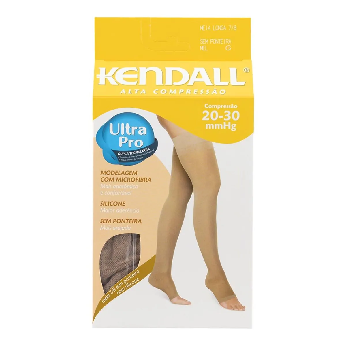 Imagem do produto MEIA DE COMPRESSAO KENDALL ALTA 7/8 SEM PONTEIRA COR MEL TAMANHO G