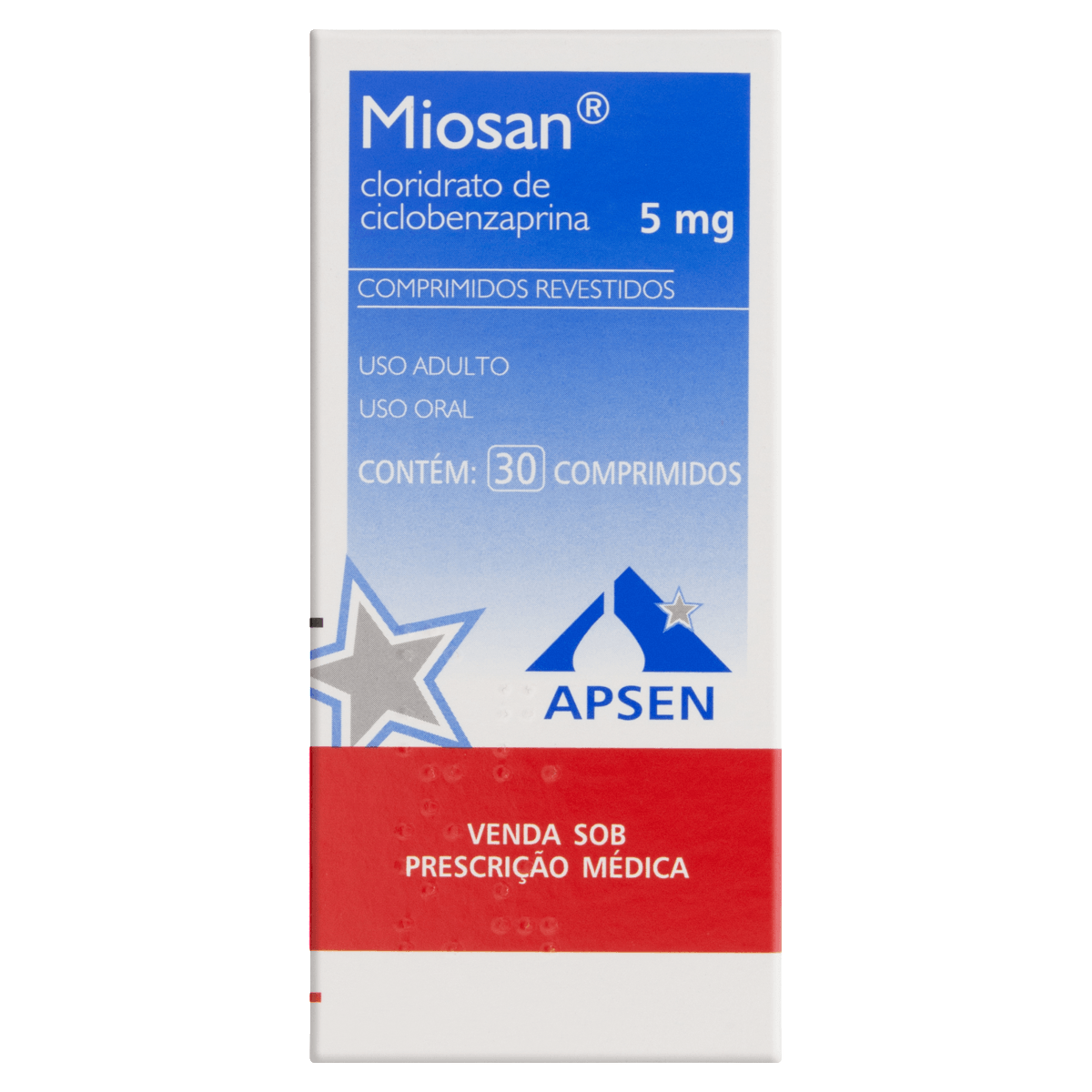 Thumbnail de MIOSAN 5MG APSEN CAIXA COM 30 COMPRIMIDOS REVESTIDOS