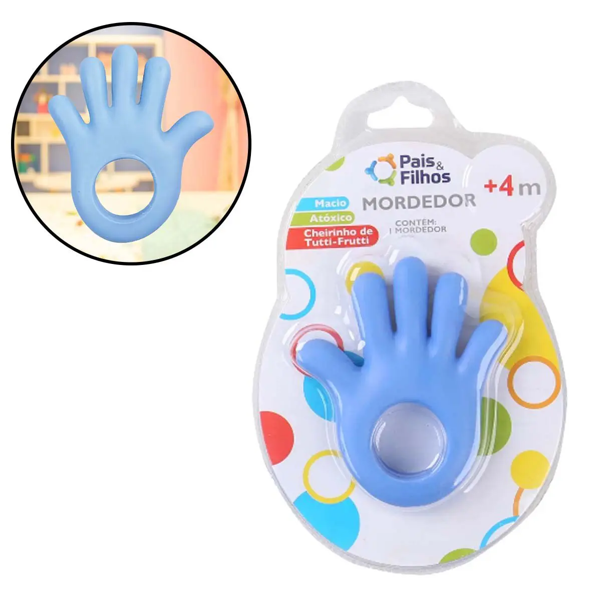 Imagem do produto MORDEDOR MAOZINHA AZUL BEBE